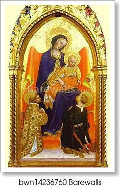 Madonna and Child, with St. Lawrence and St. Julian by Gentile Da Fabriano, Art Print