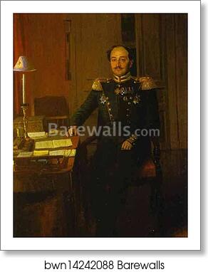 Portrait of P. P. Zhdanovich by Pavel Fedotov, Art Print