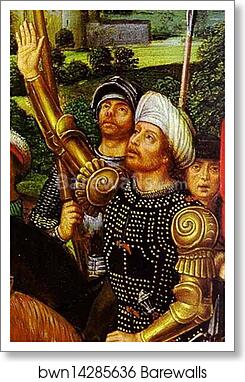 Crucifixion. Detail by Hans Memling, Art Print