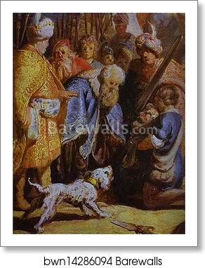 David Presenting the Head of Goliath to King Saul. Detail by Rembrandt Harmenszoon Van Rijn, Art Print
