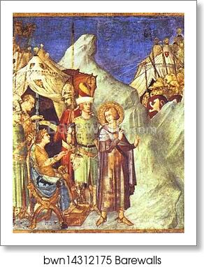St. Martin Renounces of Arms by Simone Martini, Art Print