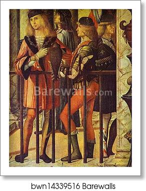 The Legend of St. Ursula: The Arrival of the English Ambassadors. Detail by Vittore Carpaccio, Art Print