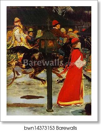 Wedding Train in XVII century Moscow. Detail by Andrey Ryabushkin, Art Print Wedding Train in XVII century Moscow. Detail by Andrey Ryabushkin, Art Print