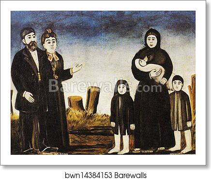 Childless Millionaire and Poor Woman with Children by Niko Pirosmani, Art Print Childless Millionaire and Poor Woman with Children by Niko Pirosmani, Art Print