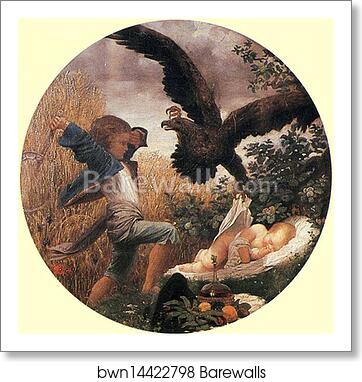 A Boy Saving a Baby from the Clutches of an Eagle by Frederick Leighton, Art Print