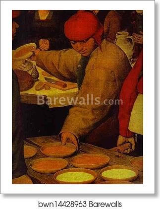 The Peasant Wedding. Detail by Pieter Bruegel The Elder, Art Print The Peasant Wedding. Detail by Pieter Bruegel The Elder, Art Print