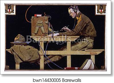 U.S. Army Teaches a Trade (G.I. Telegrapher) by Norman Rockwell, Art Print U.S. Army Teaches a Trade (G.I. Telegrapher) by Norman Rockwell, Art Print