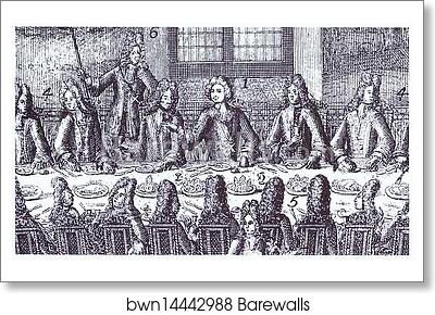 The Wedding Feast of Peter I and Catherine in Winter Palace of Peter I in St. Petersburg February 19, 1712. Detail by Alexey Zubov, Art Print The Wedding Feast of Peter I and Catherine in Winter Palace of Peter I in St. Petersburg February 19, 1712. Detail by Alexey Zubov, Art Print