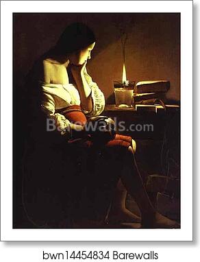 Repenting Magdalene by Georges De La Tour, Art Print