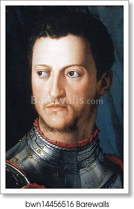 Portrait of Cosimo I de'Medici in Armor. Detail by Agnolo Bronzino, Art Print Portrait of Cosimo I de'Medici in Armor. Detail by Agnolo Bronzino, Art Print