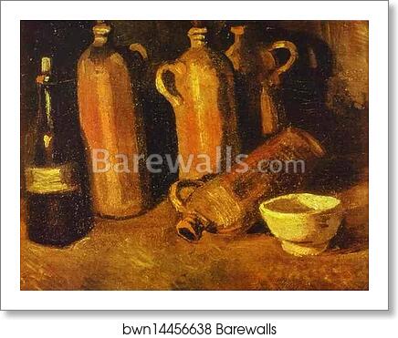 Still Life with Four Jugs by Vincent Van Gogh, Art Print