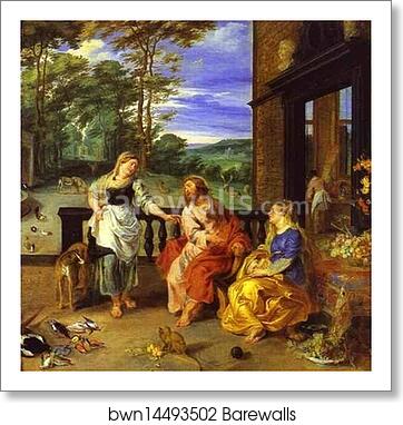 Christ in the House of Martha and Mary by Peter Paul Rubens, Art Print