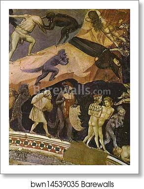 The Last Judgement. Detail by Giotto, Art Print