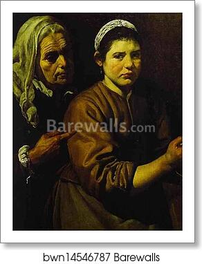 Christ in the House of Martha and Mary. Detail by Diego Velázquez, Art Print