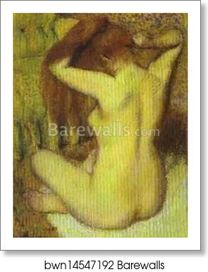 Woman Combing Her Hair by Edgar Degas, Art Print