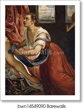Danae. Detail by Jacopo Robusti, Called Tintoretto, Art Print