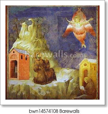 Receiving the Stigmata by Giotto, Art Print