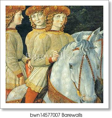 Procession of the Magus Melchior. Detail by Benozzo Gozzoli, Art Print