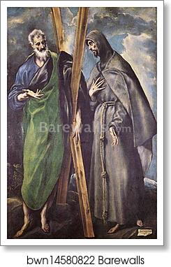 St. Andrew and St. Francis by El Greco, Art Print
