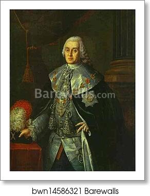 Portrait of General-in-Chief, Count William W. Fermor by Aleksey Antropov, Art Print Portrait of General-in-Chief, Count William W. Fermor by Aleksey Antropov, Art Print