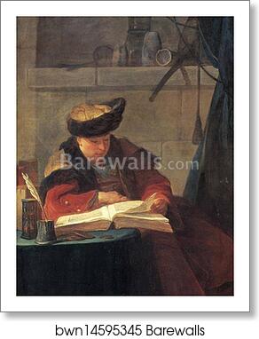 Portrait of the Painter Joseph Aved by Jean-Baptiste-Simeon Chardin, Art Print