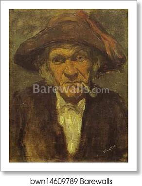 Head of Old Man Smoking by James Abbott Mcneill Whistler, Art Print