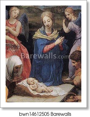 Adoration of the Shepherds. Detail by Agnolo Bronzino, Art Print