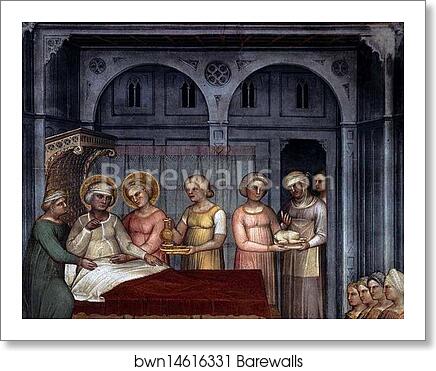 The Birth of John the Baptist. Detail by Giusto De’ Menabuoi, Art Print The Birth of John the Baptist. Detail by Giusto De’ Menabuoi, Art Print
