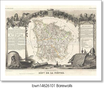 Dept. de la Nievre by Victor Jules Levasseur, Art Print