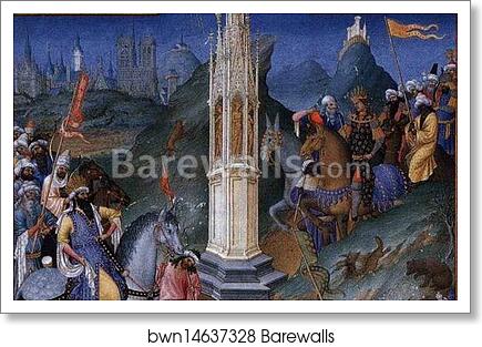 Les tr�s riches heures du Duc de Berry. The Meeting of the Three Magi. Detail by Limbourg Brothers, Art Print Les tr�s riches heures du Duc de Berry. The Meeting of the Three Magi. Detail by Limbourg Brothers, Art Print