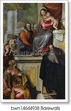 Holy Family with Saint John the Baptist, Saint Abthony Abbot, and Saint Catherine by Paolo Veronese, Art Print Holy Family with Saint John the Baptist, Saint Abthony Abbot, and Saint Catherine by Paolo Veronese, Art Print