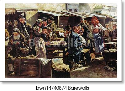Lunch. Study for the painting "Flea market in Moscow" by Vladimir Makovsky, Art Print Lunch. Study for the painting "Flea market in Moscow" by Vladimir Makovsky, Art Print