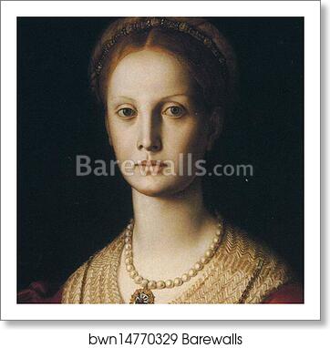 Portrait of Lucrezia Panciatichi. Detail by Agnolo Bronzino, Art Print Portrait of Lucrezia Panciatichi. Detail by Agnolo Bronzino, Art Print