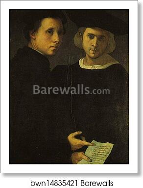 Portrait of Two Men by Jacopo Carrucci, Known As Pontormo, Art Print