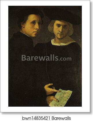 Portrait of Two Men by Jacopo Carrucci, Known As Pontormo, Art Print Portrait of Two Men by Jacopo Carrucci, Known As Pontormo, Art Print
