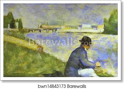 Seated Person. (study for Bathers at Asnières) by Georges Seurat, Art Print