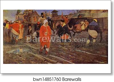 A XVII-century Moscow Street on a Holiday by Andrey Ryabushkin, Art Print A XVII-century Moscow Street on a Holiday by Andrey Ryabushkin, Art Print