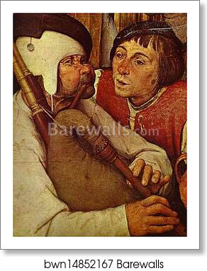 The Peasant Dance. Detail by Pieter Bruegel The Elder, Art Print