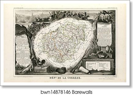 Dépt. de la Corrèze (région du sud-ouest) by Victor Jules Levasseur, Art Print