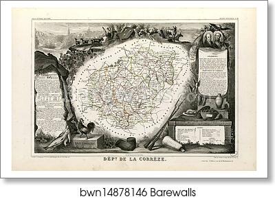 Dépt. de la Corrèze (région du sud-ouest) by Victor Jules Levasseur, Art Print Dépt. de la Corrèze (région du sud-ouest) by Victor Jules Levasseur, Art Print