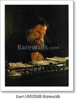 Portrait of Leo Tolstoy by Nikolay Gay, Art Print