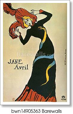 Jane Avril by Henri De Toulouse-Lautrec, Art Print