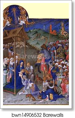 Les tr�s riches heures du Duc de Berry. Adoration of the Magi by Limbourg Brothers, Art Print Les tr�s riches heures du Duc de Berry. Adoration of the Magi by Limbourg Brothers, Art Print
