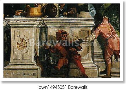 Feast in the House of Levi. Detail by Paolo Veronese, Art Print