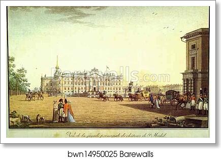 St. Petersburg. View of Mikhailovsky Castle as Seen from the Main Facade by Benjamin Paterssen, Art Print