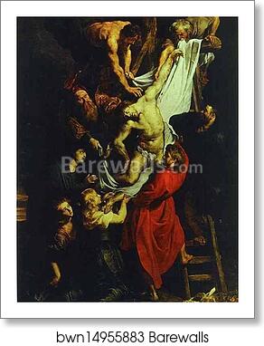 The Descent from the Cross (central part of the triptych) by Peter Paul Rubens, Art Print