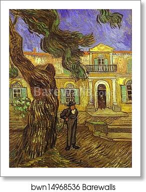 Tree and Man (in front of the Asylum of Saint-Paul, St. Rémy) by Vincent Van Gogh, Art Print