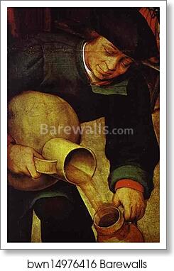 The Peasant Wedding. Detail by Pieter Bruegel The Elder, Art Print
