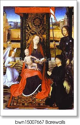 The Virgin and Child with an Angel, St. George and a Donor by Hans Memling, Art Print The Virgin and Child with an Angel, St. George and a Donor by Hans Memling, Art Print
