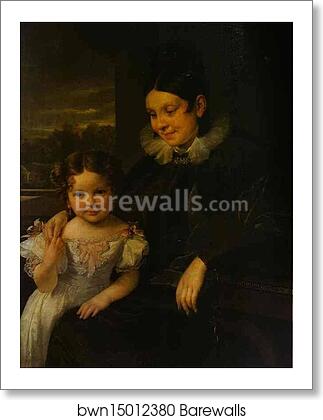 Portrait of V. I. Yershova with Her Daughter by Vasily Tropinin, Art Print Portrait of V. I. Yershova with Her Daughter by Vasily Tropinin, Art Print